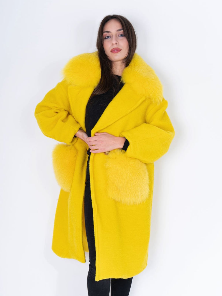 Cappottino Tasche E Collo In Volpe Giallo - Elisabettapanerai