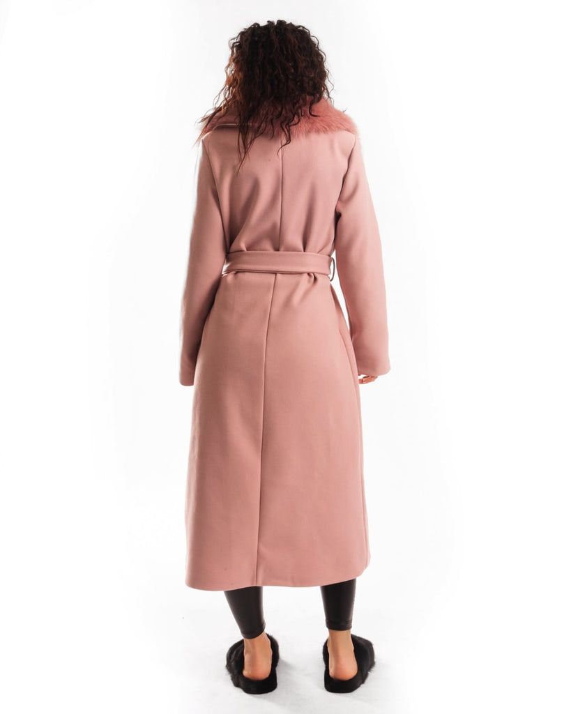 Cappotto con Cintura e Collo In Volpe Rosa - Elisabettapanerai