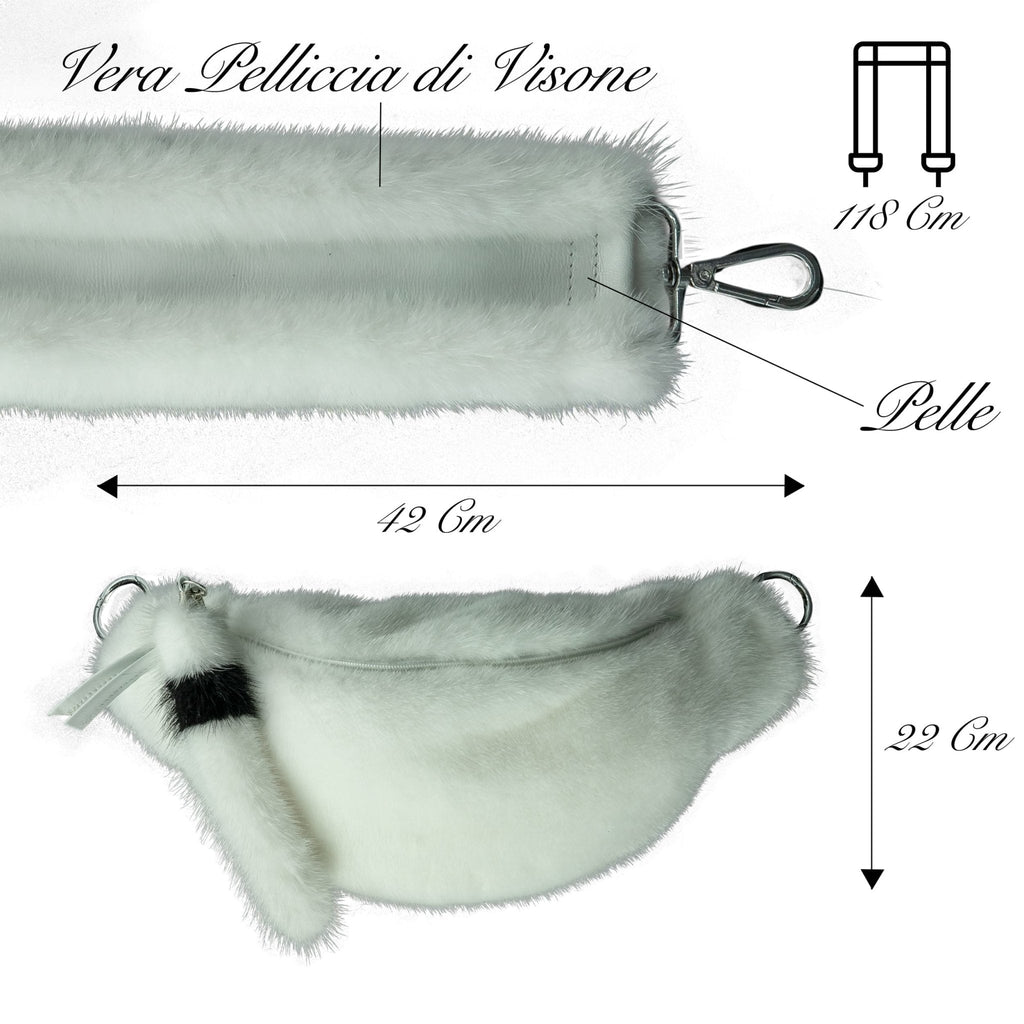 Marsupio in Visone Bianco - Elisabettapanerai