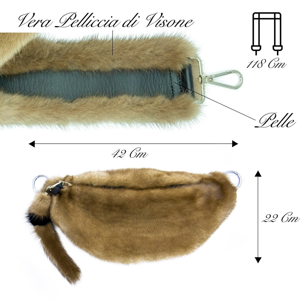 Marsupio in Visone Cammello - Elisabettapanerai